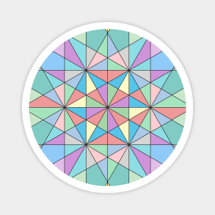 Colorful Pastel Mosaic Triangle Star Pattern Magnet